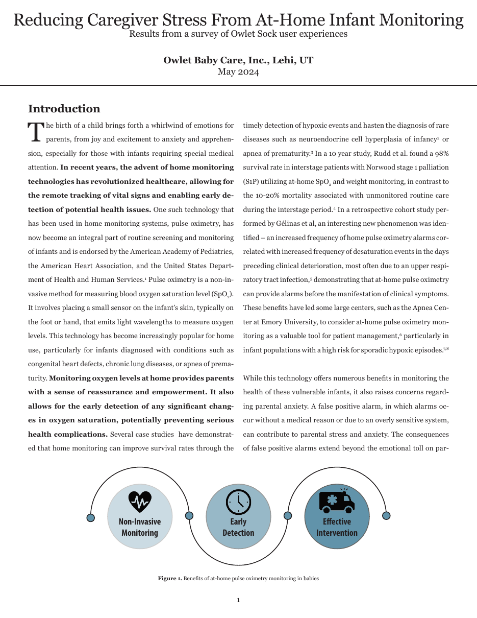 Cover of Reducing Caregiver Stress From At-Home Infant Monitoring